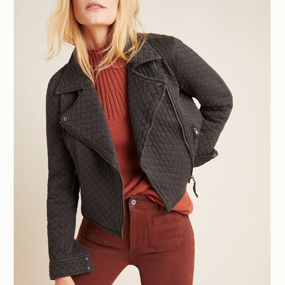 Anthropologie Marrakech Quilted Moto Jacket
